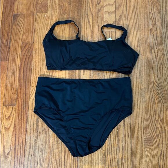 Andie Bikini Set Havana Top High Waisted Bottom Black size S NWT - Picture 2 of 8